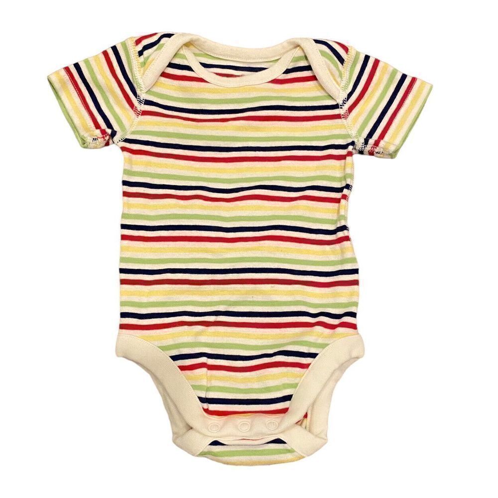 Hanna Andersson Baby OS Rainbow Striped Bodysuit Moon And Back‎ organic Cotton
